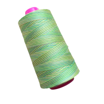 定制五彩段染丝 现货批发厂家直销绣花专用五彩七彩彩虹纱段染纱